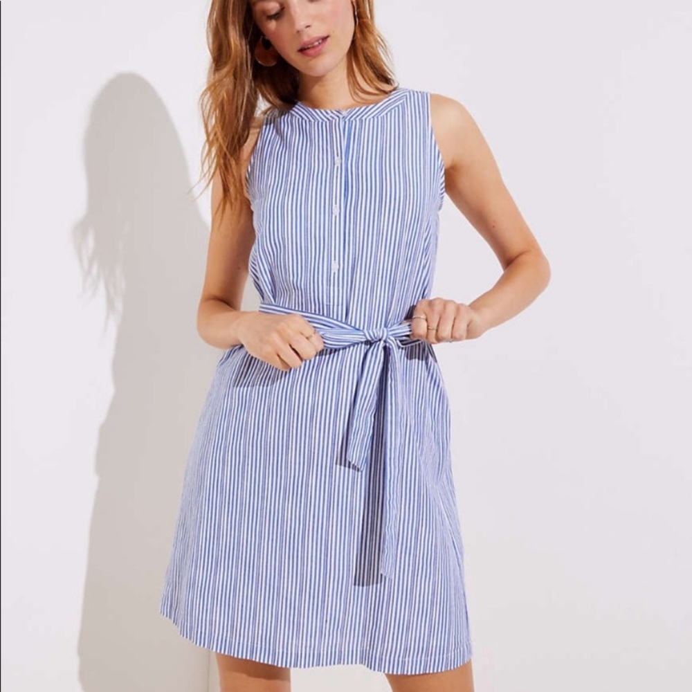 LOFT Striped Tie Dress